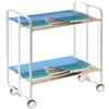 DON HIERRO Carrello da cucina pieghevole bianco con ruote BAUHAUS 2 ripiani