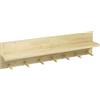 HOMCOM Mensola da Parete in Legno di Abete, Mesola Portaoggetti con 7 Ganci per Soggiorno e Ingresso, 80x12x20 cm, Color Legno
