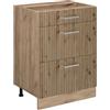 Vicco Mobiletto base per cucina R-Line, Rovere artigianale, 60 cm
