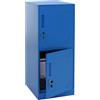 Mendler Armadietto HWC-P63, con Serratura, Armadio Ufficio faldoni Documenti, con 2 Ante, 90x38x45cm, Acciaio - Blu