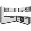 Vicco cucina angolare completa R-line, Bianco/Antracite, 257 x 277 cm Forma a J