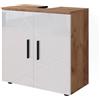 Vicco Mobile sottolavabo per bagno Irma Bianco lucido/Rovere 60x59 cm