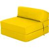 Ready Steady Bed Comoda Sedia Pieghevole Z-Fold | Divano Letto Futon Leggero 168x60cm | Resistente all'acqua Letto Pieghevole con Poggiatesta | Materasso Zbed dal Design Ergonomico (Giallo)