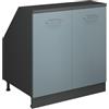 Vicco Mobile cucina sottotetto R-Line, Grigio-blu, 80 cm con 2 porte, carcassa 60 cm profondità, per la libera combinazione all'interno di sistemi cucina modulari