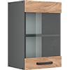 Vicco Mobile da cucina in vetro R-Line, Rovere dorato, 40 cm | 1 Anta · 1 Ripiano · Profondità - 31 cm · ✓ Liberamente combinabile · ✓ Tutto in vista