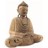 Artisanal - Statuetta di Buddha della meditazione in legno massiccio intagliato a mano, altezza 20 cm
