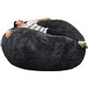 bananair - Pouf Poltrona a Sacco Gigante in Pelliccia Sintetica - Ultra Morbido e Confortevole - Fodera Lavabile - Imbottitura in Schiuma, Qualità Premium - Bean Bag XXL (140 cm, Grigio)