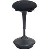 HOMCOM Sgabello per scrivania in piedi, sgabello ergonomico, altezza regolabile 70-90 cm, sedile inclinabile a 360°, base ampia, con piedini antiscivolo, cuscino imbottito, nero