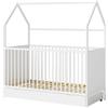 Rebecca Mobili Lettino per Bambini, Letto Montessori, Legno di Pino, Bianco, con Cassetto, con Protezione Anti Caduta, per Materasso 140x70 cm - Misure HxLxP: 154,5 x 142,5 x 74,5 cm - Art. RE7125