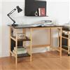 [en.casa] Scrivania con Scomparti Laterali Tavolo per PC da Ufficio Studio Postazione di Lavoro con Piano Tavolo 120 x 60 cm Nero/Effetto Legno