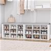 Hzuaneri Panca Scarpiera, Seduta Imbottita e 18 Scomparti, 150 cm (w) | Panca Porta Scarpe, Armadio Porta Scarpe con Panca, Ripiani Regolabili, Per Soggiorno, Camera da Letto, SB25703GY