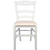Sedam Srl Sedia Loire, in Legno Massello, Varie Sedute e Colori, Imbottita, Alta qualità, ORDINE MINIMO 2 PEZZI (Laccato Bianco, Imbottita Beige)