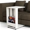 Shally Dogan Tavolino Ausiliario per Divano e Letto con Ruote, Tavolo da Caffè Mobile Design Moderno, Supporto Ideale per Arredare Casa, Ufficio, Struttura in Legno, 37.5 x 45 x 60H cm (Bianco)