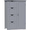 EUGAD Cassettiera, Mobile da Bagno con 4 Cassetti e 2 Scomparti Regolabili, Mobile Portaoggetti per Bagno/Camera da Letto/Corridoioo/Cucina, Grigio, 56x30x81 cm