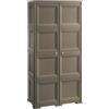 MA MAISON Armadio Multiuso in Plastica 2 Ante con 4 Scomparti e Vano Portascopa, Mobile Alto Organizzazione Casa per Lavanderia, Ingresso e Ripostiglio, 79x43x164 cm (Wengé)