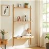 [en.casa] Scaffale da Parete con 2 Cassetti e 2 Ripiani Regolabili in Altezza Mobile Espositore 176 x 85 x 32 cm per Cucina Soggiorno Camera da Letto - bambù Naturale