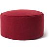 Lumaland Pouf Comfort Line a cuscino -Pouf - 25 x 45 cm - Pouf poggiapiedi Interno ed Esterno per Giardino, Salotto, Balcone - Elegante e Morbido Outdoor & Indoor - Rosso