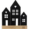 UNUS Case stand città legno metallo casa decorative 3 nero