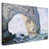 Printed Paintings Stampa su Tela (120x80cm): Claude Monet - Il Manneporte a Etretat (1883)