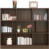 soudesileim Scaffale a cubo con 9 scomparti, 120 x 23 x 100 cm, design aperto, per soggiorno, libreria, da pavimento, per studio, uffici (rovere scuro)