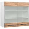 Vicco Mobile da cucina in vetro Fame-Line, Rovere dorato/Bianco 80 cm | 2 Ante · Chiusura ammortizzata · Profondità - 34,1 cm · Maniglie in metallo · ✓ Tutto in vista