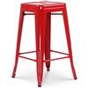 Kosmi - Sgabello da Bar in Stile Industriale Rosso Lucido - Altezza 66 cm (1)