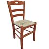 costruzioni sedie SEDIA LORY PAGLIA CILIEGIO NEW GIAQUINTO - Sedia in Rattan con Schienale a Listelli Orizontali, Rustico, Cherry, Verniciato, per Cucina, Indoor