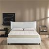 EVERGREENWEB MATERASSI & BEDS EVERGREENWEB - Letto Piazza e Mezza con Box Contenitore, Materasso + Rete a Doghe in Legno 120x195 cm + Cuscino Memory, Elegante Testiera color Beige, Tessuto Imbottito SFODERABILE e Lavabile