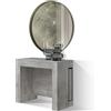 PAZZO DESIGN, Tavolo Consolle Allungabile Con Porta Prolunghe Marie, Grigio Cemento, Fino A 12 Posti, Cucina, Salvaspazio, Made in Italy, Da 45 A 300 Cm - id_1935
