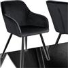 tectake® Sedia Sala da Pranzo Effetto Velluto, Sedia Soggiorno con Morbida Imbottitura, Seduta Ergonomica, Poltrona Velluto Versatili, Sedie Design Moderno - Nero/Nero