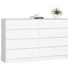 AKORD Cassettiera K 160 cm | 8 Cassetti | Moderna Mobiletto per il soggiorno Camera da letto Armadio Soggiorno Bagno | Salvaspazio | 160 x 99 x 40 cm | Bianco