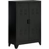 HOMCOM Armadio Portadocumenti a 2 Ante in Metallo, Schedario da Ufficio con Ripiani Regolabile a 17 Altezze, Mobiletto Multiuso Portaoggetti, per Ufficio Studio Casa Garage, 75x33x110 cm, Nero
