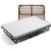 Cortassa Soluko | Letto Brandina Pieghevole a Doghe Con Materasso Polyuretano e Copertura Salvapolvere Inclusa, Struttura Resistente e 4 Ruote Girevoli, 100% Made In Italy 120x200 Piazza e Mezza