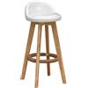 RRNAR Sgabelli da Bar, Moderno Stile Minimalista Cucina Bancone Isola Sgabelli Alti Sedie da Bar in Legno con Schienale e Poggiapiedi Sgabello da Bar Colazione Girevole a 360°,B,37x37x63cm