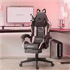 Dowinx Sedia Gaming Rosa Ergonomica Cute Cat Version - Sedia da Ufficio Ergonomica con Schienale Alto e Supporto Lombare Massaggiante, Ecopelle, Poggiapiedi, Nero