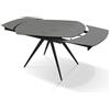 Mar.c.a. Design - Tavolo Allungabile 140/200x90x78 cm - Piano in Ceramica Finitura Grigio Graffite e Gambe in Metallo Antracite - Made in Italy