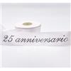 Bomboniere Nastro doppio raso scritta Argento 25 ANNIVERSARIO 40 mm x 25 metri