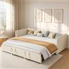 DADEA Letto Divano con Letto Estraibile Beige, letto Divano Matrimoniale 180 X 200 per divano LETTO Singolo con Rete Estraibile, Sofa Bed, Escluso il materasso, 90X200, Beige