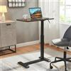 [en.casa] Tavolo per Notebook con Piano Regolabile in Altezza e Telaio a C con Rotelle Tavolino Laterale da Divano Letto Consolle Ufficio 92x68x36 cm Effetto Noce/Nero