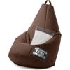 Avalon - Puff Poltrona Sacco Pera Deluxe Grande Sfoderabile, Pouf Sacco di Qualità Sartoriale, Bean Bag per Sedersi Ergonomico, Tessuto Antistrappo Impermeabile, Made in Italy(70x130cm-Marrone)