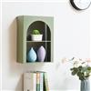 [en.casa] Scaffale da Parete Design Arcuato Mensola Libreria Pensile Mobile Espositore da Muro per Soggiorno Ufficio Camera 40 x 30 x 13 cm Verde