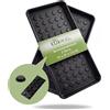 DIKEL Set di 2 portascarpe 72 x 35 x 3,5 cm, robusto portascarpe con bordo alto, tappetino antigoccia per scarpe bagnate, scarpiera e scarpiera - Vassoio per scarpe con adesivo protettivo - Nero