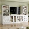 VOWNER Grande Mobile TV con Scaffali per TV fino a 75 Pollici, Mobile TV Soggiorno 180 cm，Centro di Intrattenimento, Mobile Porta TV Combinabile con Libreria per Soggiorno, 2A+2D (Bianco)