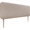 DHOME Testiera Imbottita Liscia Arrotondata in Tessuto Aqualine con Gambe per Parete Acustica Testate Letto Fonoassorbenti Camera da Letto (Sabbia, 140cm)