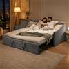 Plcnn Divano Letto 2 Posti 90/180 x 200 cm, Divano Letto Convertibile, Letto Imbottito con Sommier a Doghe, Divano Letto Estraibile, Rivestimento in Velluto, Grigio (senza Materasso) (Grigio-A)
