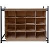Rebecca Mobili Rebecca Srl Scarpiera Mobile Portascarpe 16 Scompartimenti Beige Tessuto Metallo Resistente Ingresso Ripostiglio (Cod. RE4747)