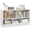 KOMFOTTEU Libreria Aperta, 5 Armadietti di 2 diverse dimensioni, mobile portaoggetti in legno con gambe antiscivolo, per libri e giocattoli, 111 x 30 x 61,5 cm (Bianco)