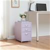 [en.casa] Cassettiera da Ufficio con Rotelle 48 x 28 x 41 cm Organizzatore da Ufficio a 3 Cassetti Mobile Contenitore in Acciaio - Lilla
