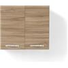 REDÒKASA Pensile per cucina componibile da 80 cm con 2 ante linea MAKA, realizzata in legno 100% MADE IN ITALY (Noce)