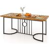 COSTWAY Tavolo da Pranzo 180 x 79 x 75 cm per 6-8 Persona, Tavolo Cucina Rettangolare in Legno con Struttura in Metallo, Mobile moderno per Sala da Pranzo e Ufficio, Capacità di Carico 135kg